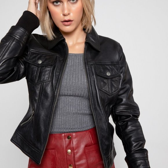Moto Gear Faux Leather Jacket 